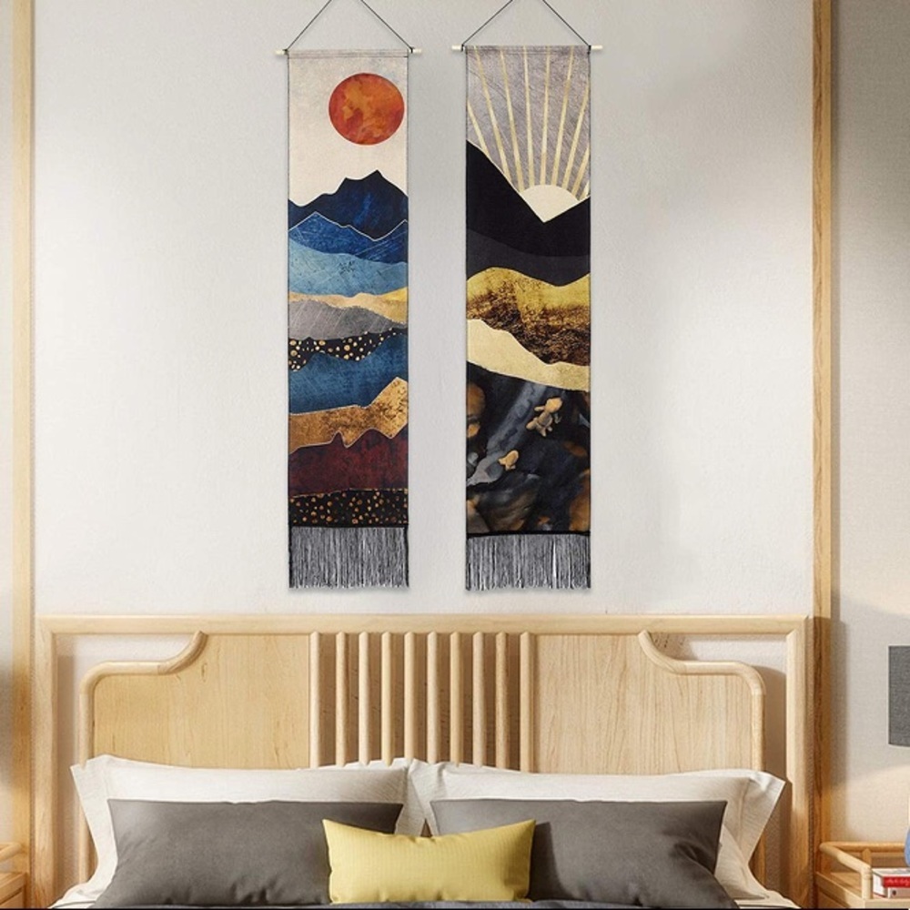 Rustic Mountain Sunset Landscape Decor/Wall Twin Wall/Dorm/Bedroom Vintage Art - Picture 2 of 10